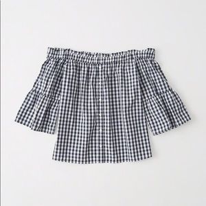 Abercrombie Off the Shoulder Poplin Top